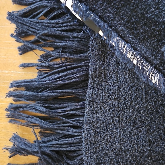 VINTAGE MALENE BIRGER FRINGED LINEN BLEND  BLAZER - Picture 14 of 16